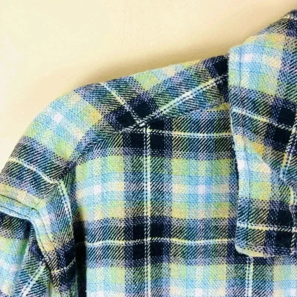 Levi’s Black/Green Plaid Flap Pocket Button Down Workers Flannel Shirt Size L - Picture 6 of 15